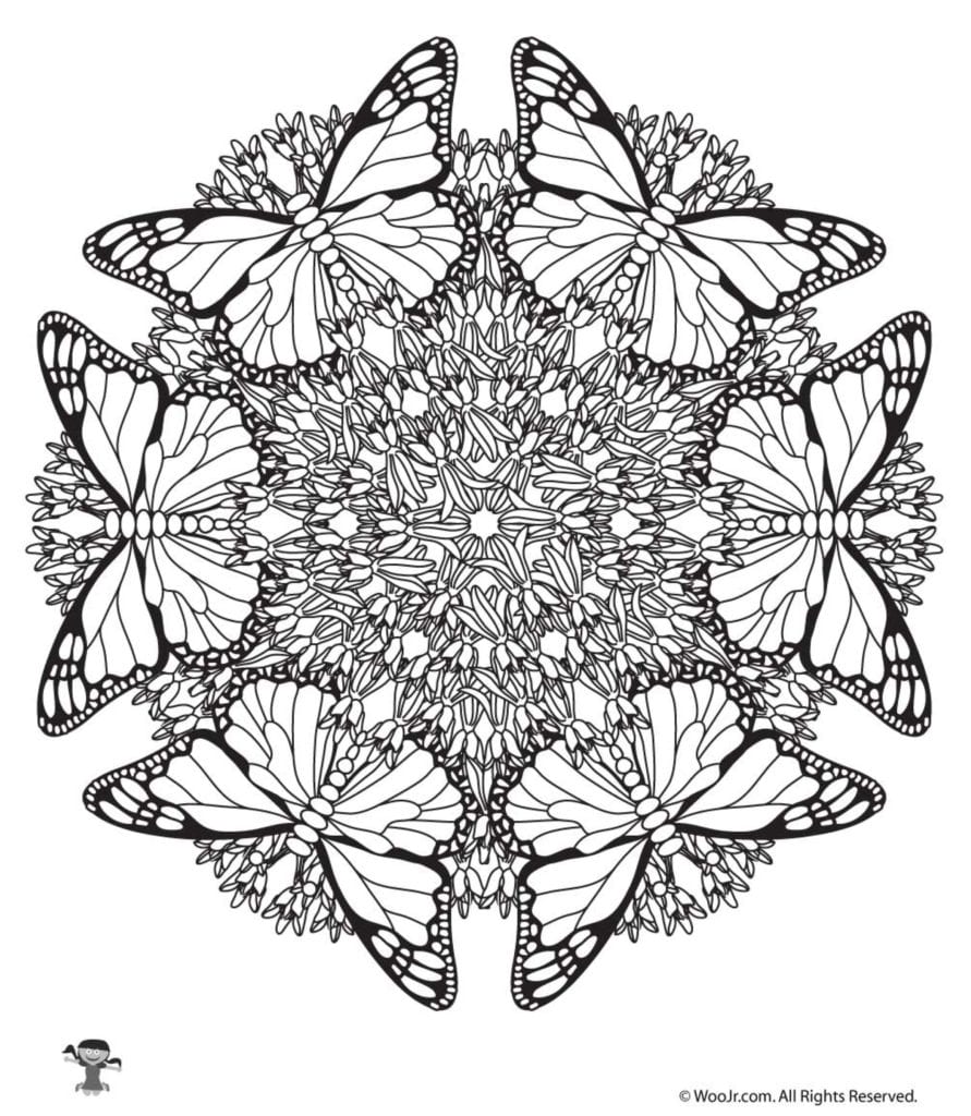 butterfly mandala coloring pages