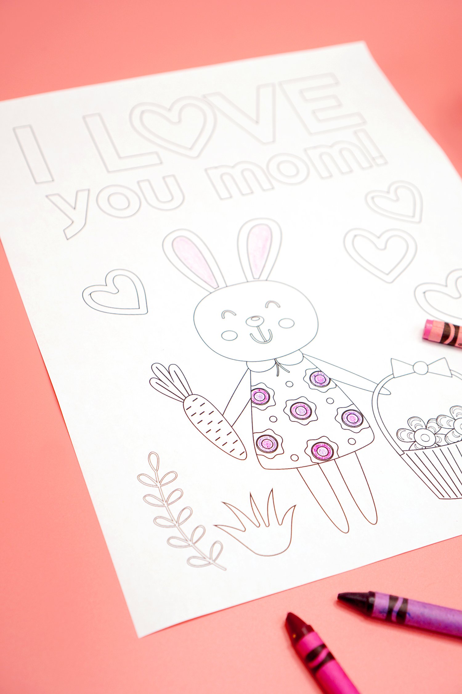 Cute Mother's Day Coloring Page with Bunny