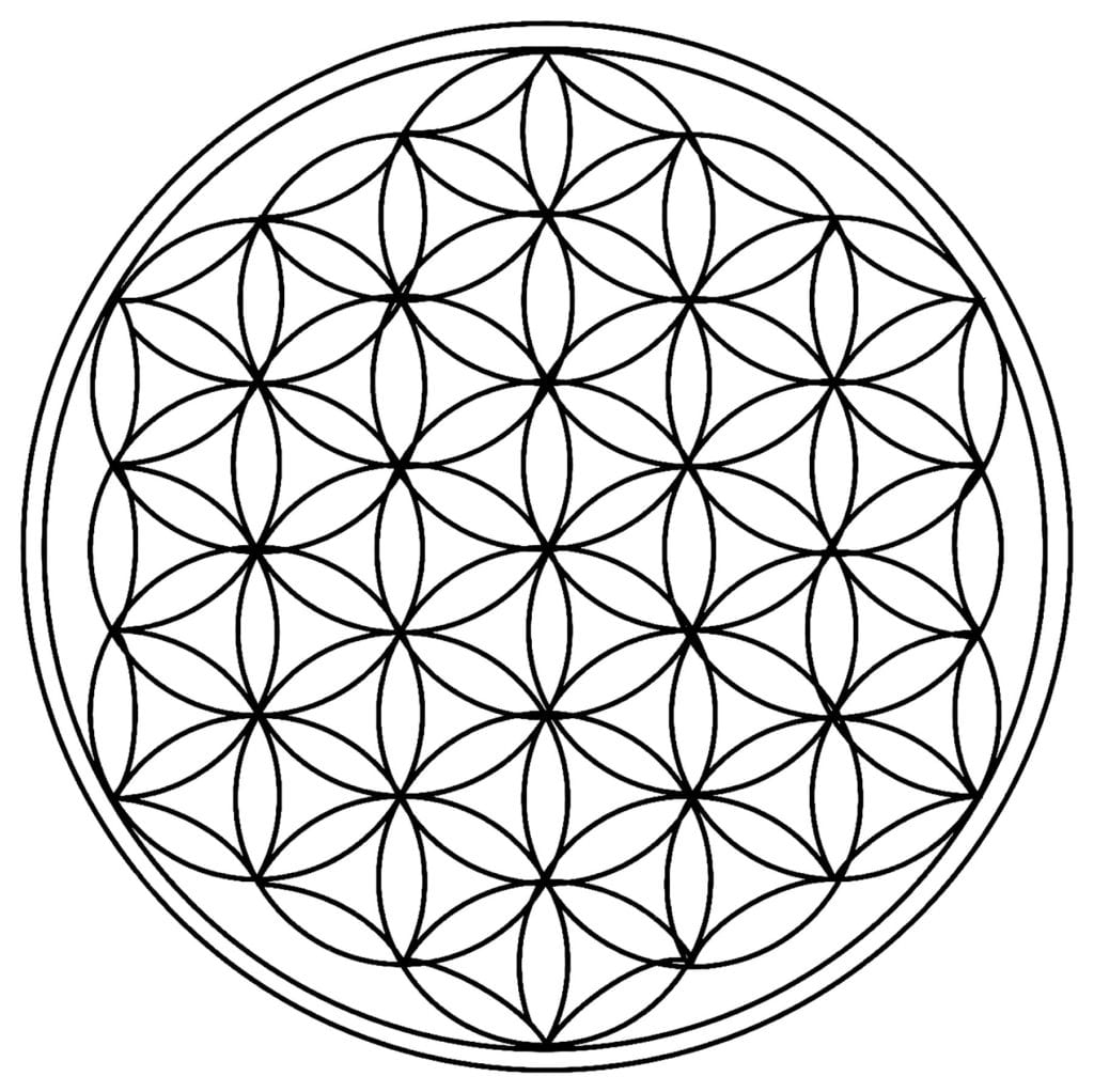 geometric circle mandala printable coloring page