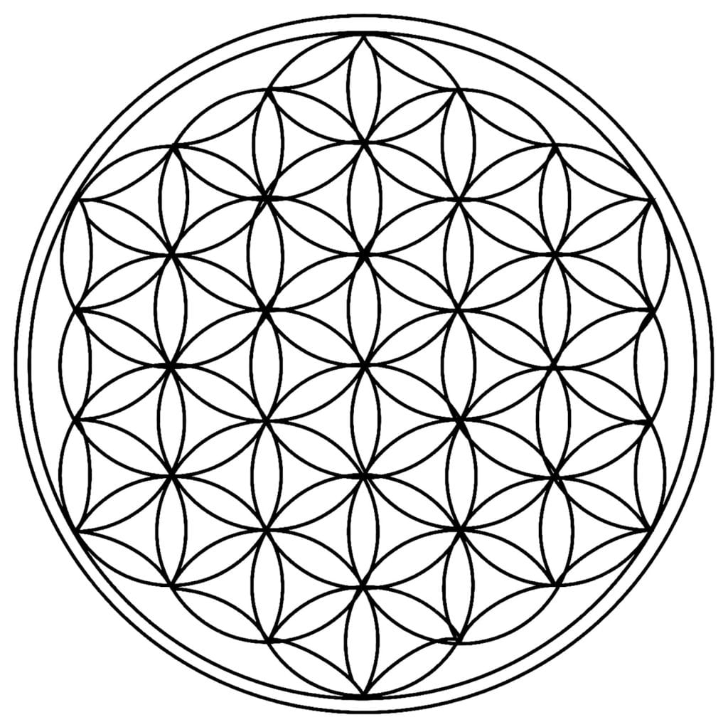 geometric circle mandala printable coloring page