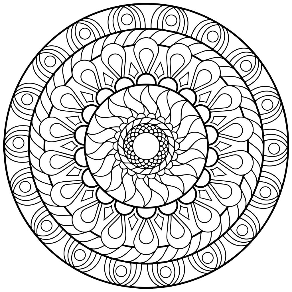 fun mandala therapeutic coloring pages