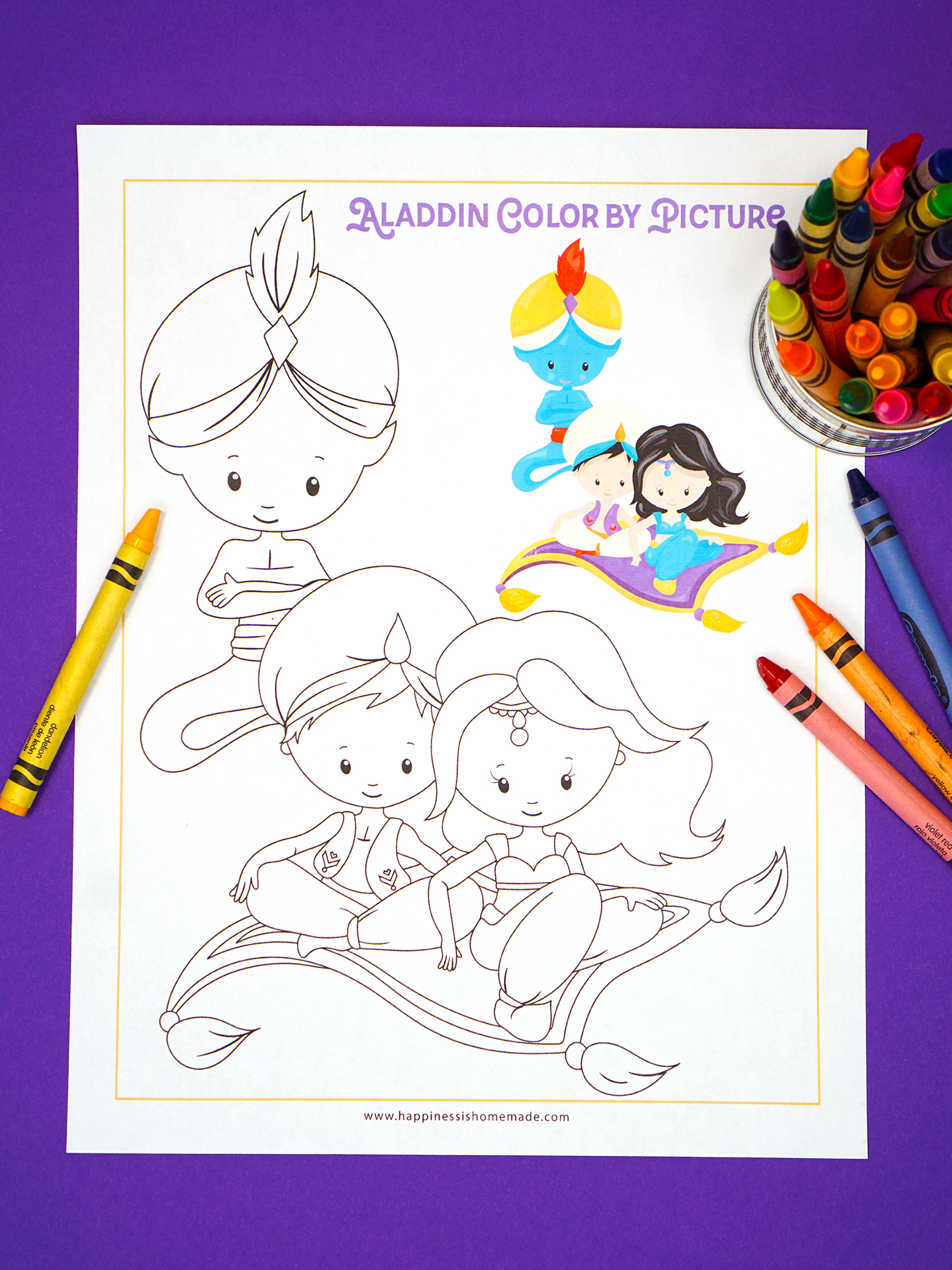 Aladdin Free Printable Coloring Page