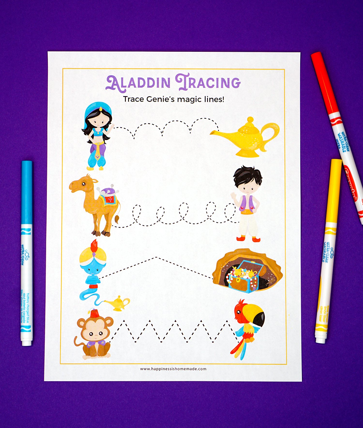 Aladdin Preschool Printables - Happiness is Homemade