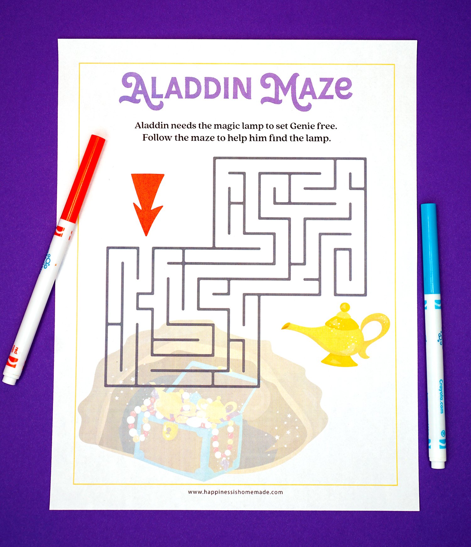 Free Printable Aladdin Maze Printable Preschool Worksheet