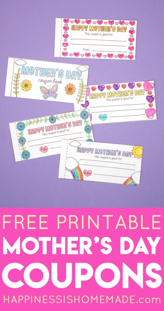 free printable mothers day coupon gift from kids