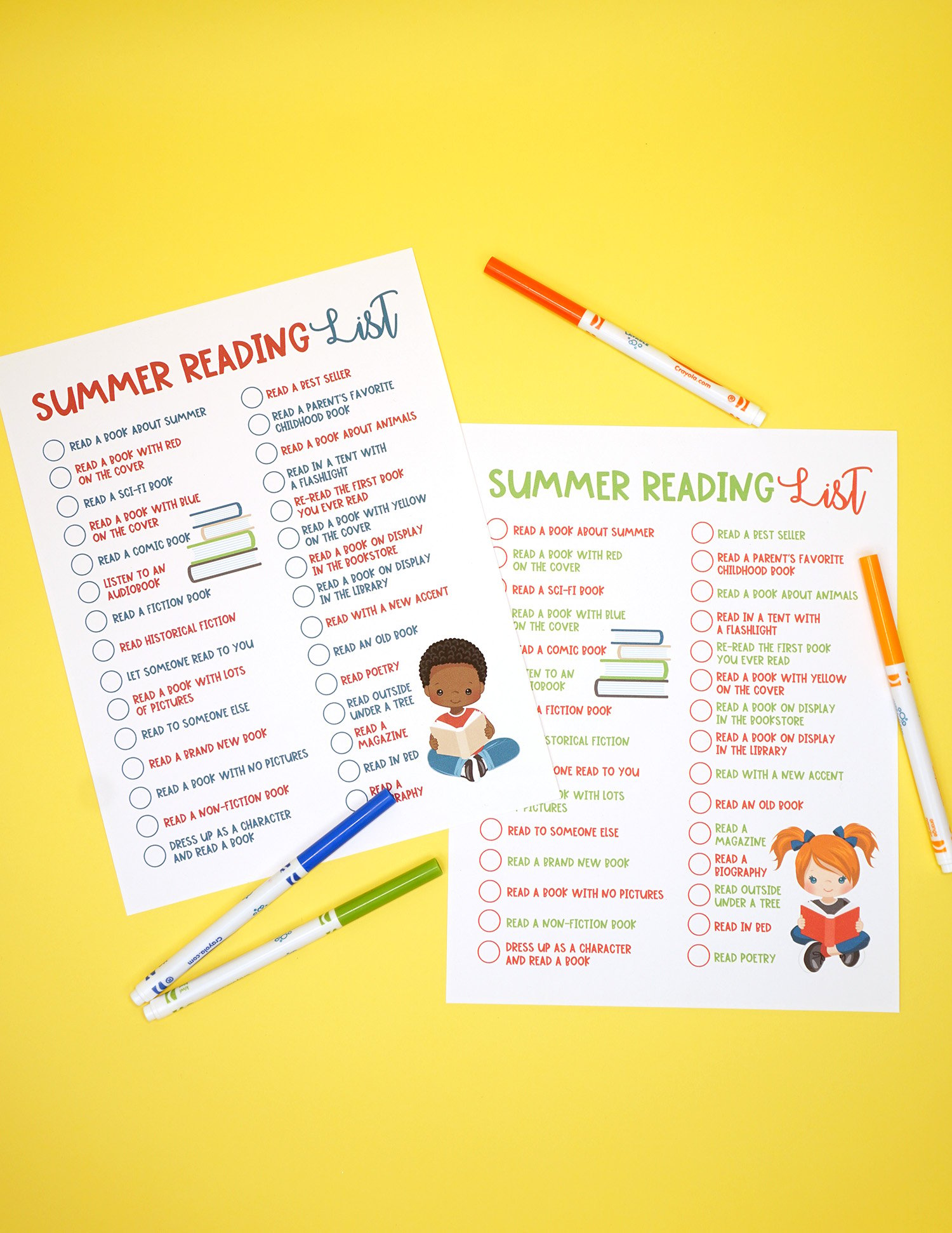 printable summer reading list activities