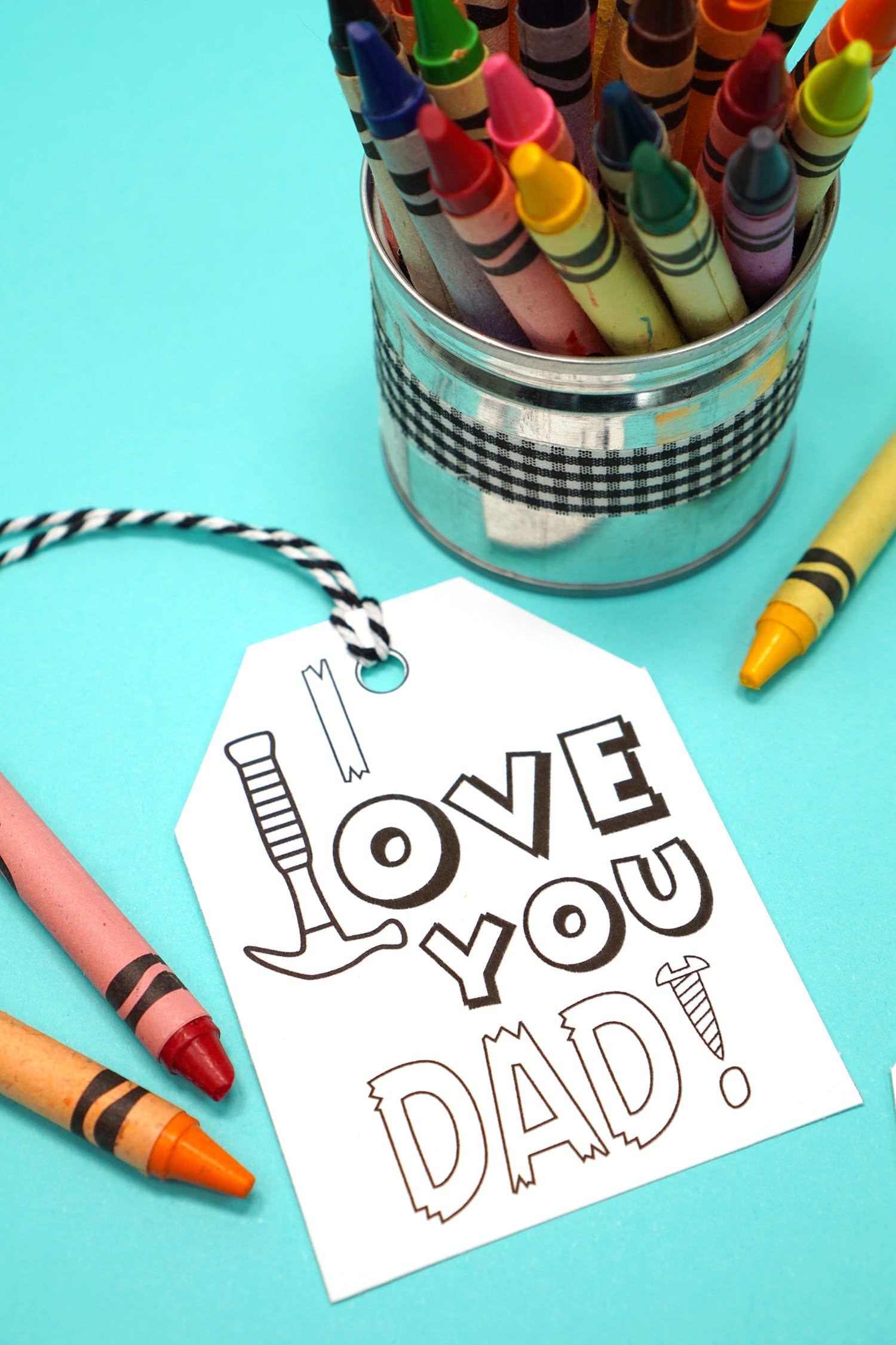 "I Love You, Dad" printable Father's Day tag