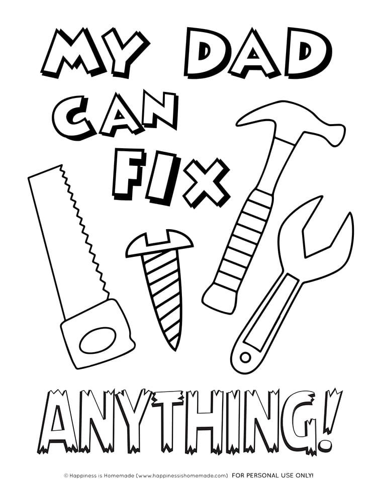 Free Printable Father S Day Cards To Color