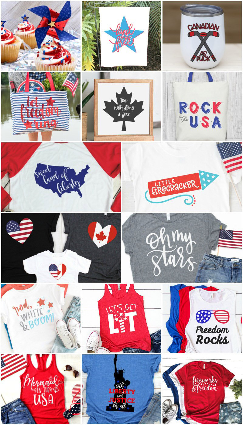 craft collage of collection of patriotic svg files 