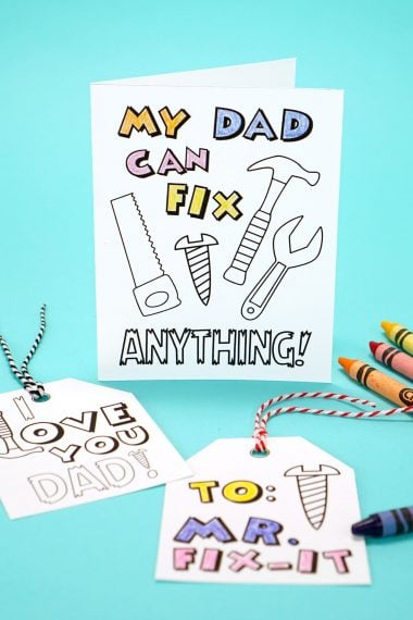 printable fathers day card to color with crayons