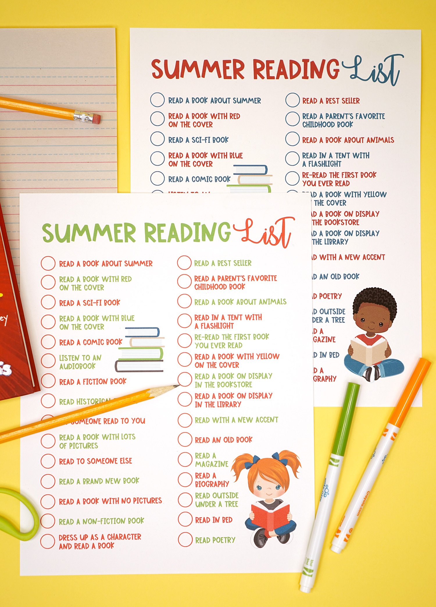 Printable Summer Reading Challenge List for Kids