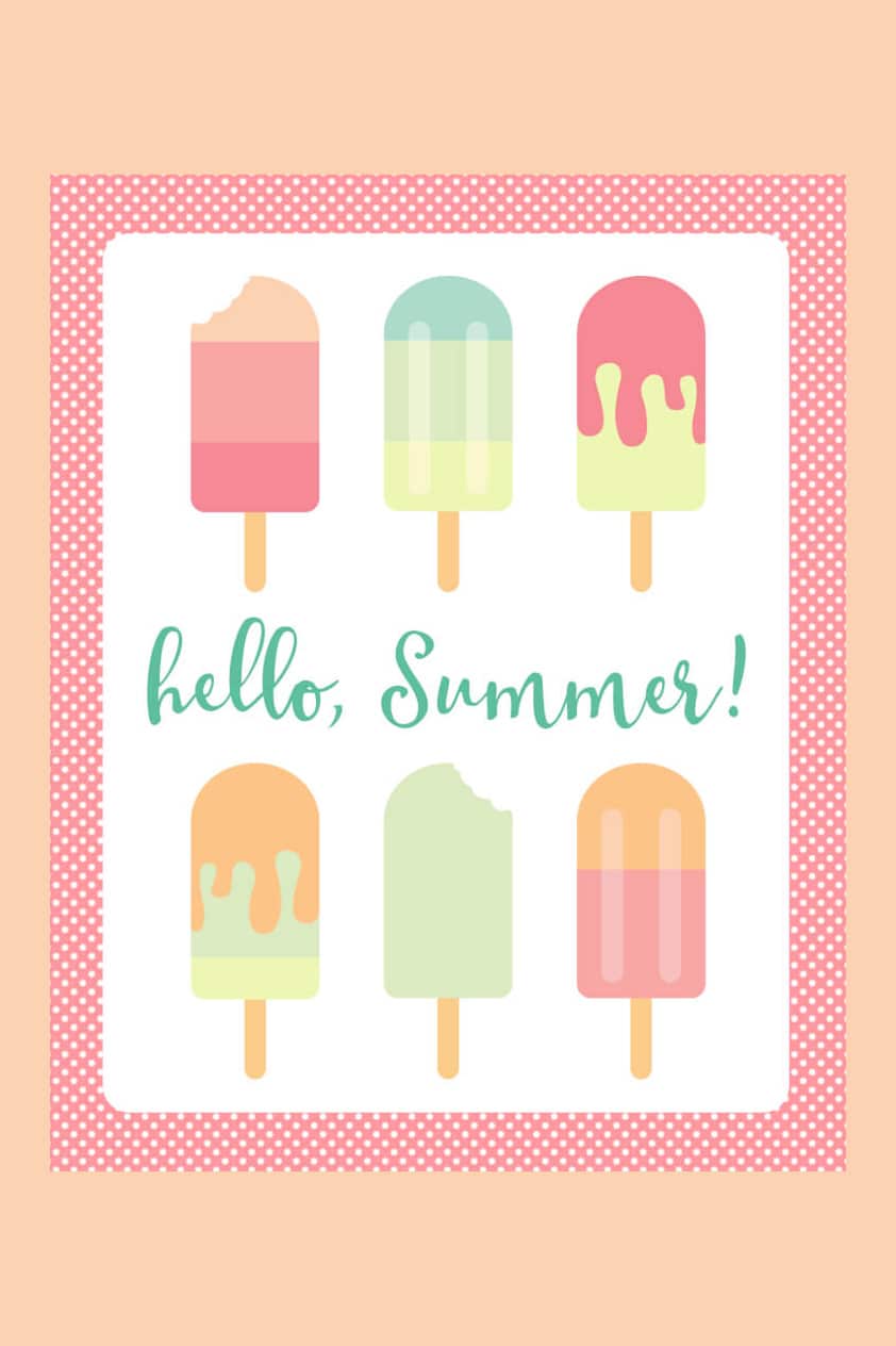 Hello, Summer! Printable Popsicle Art