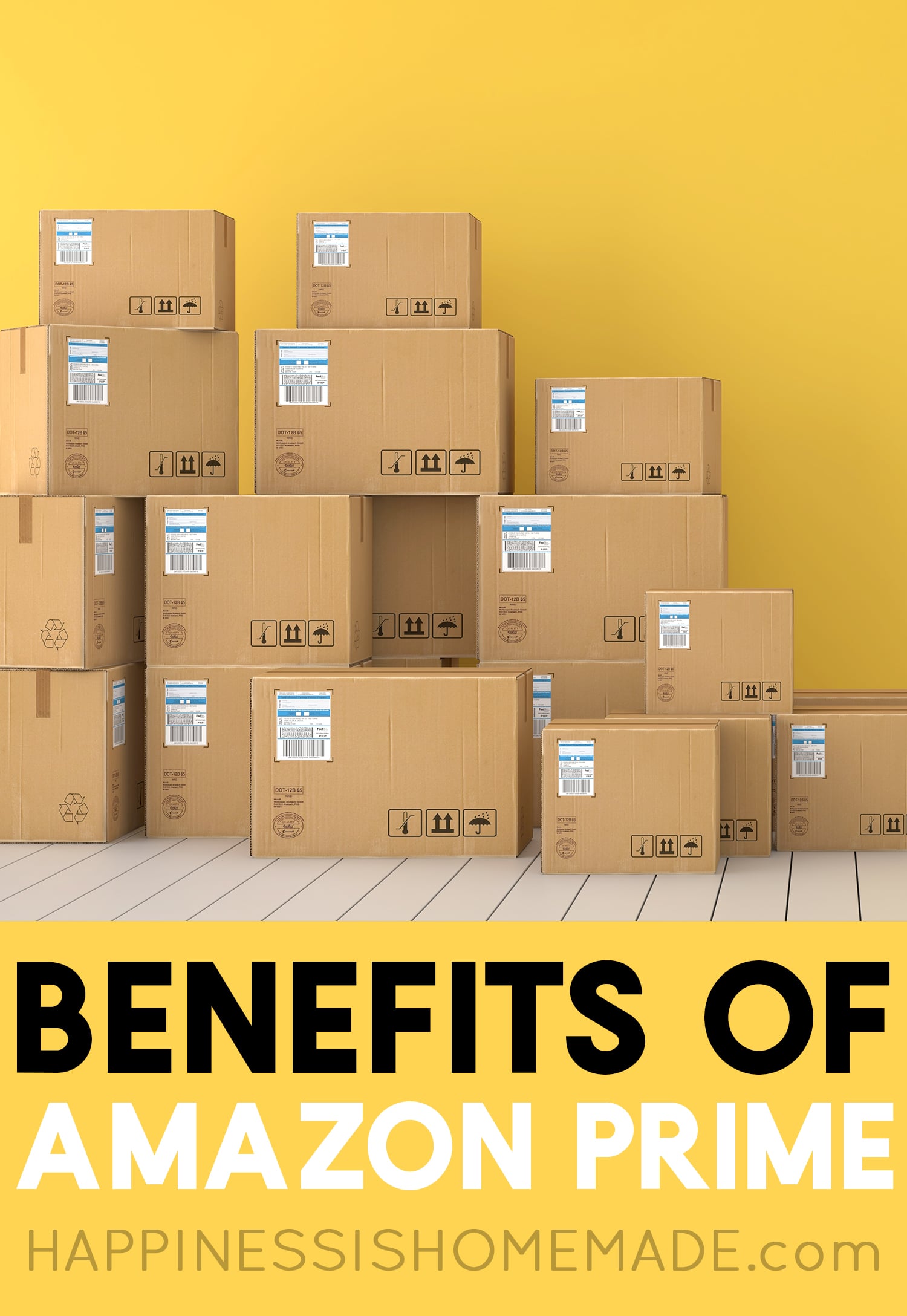 Boxes stacked up - Benefits of Amazon Prime