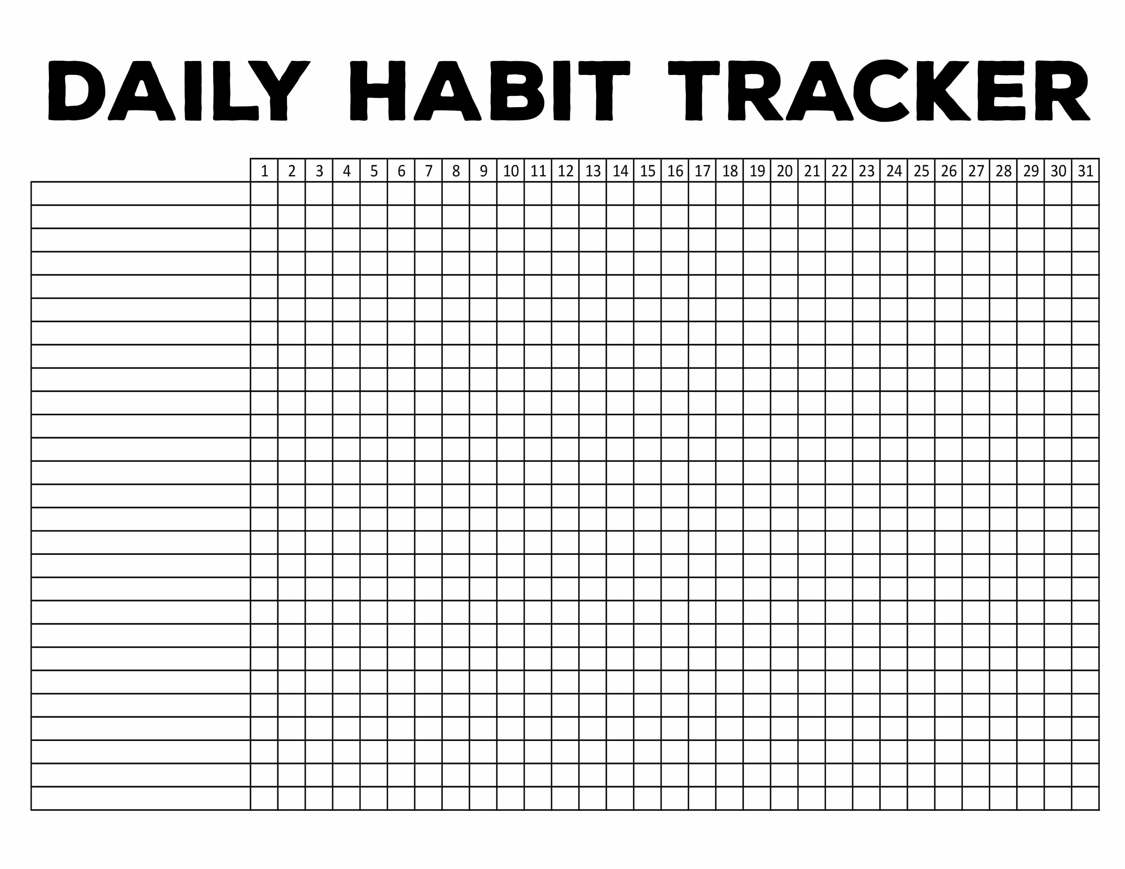 Habit Tracker Chart