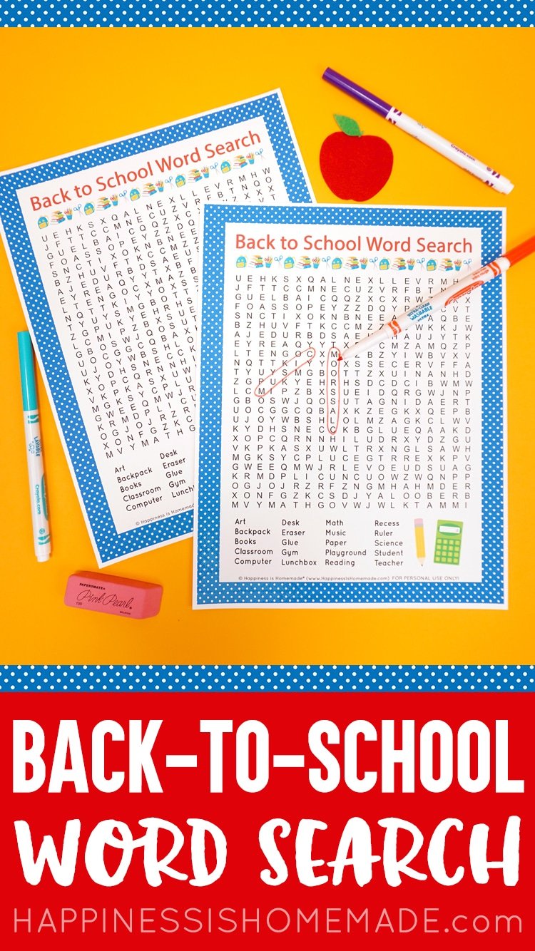 back to school printable word search game for teachers and kids