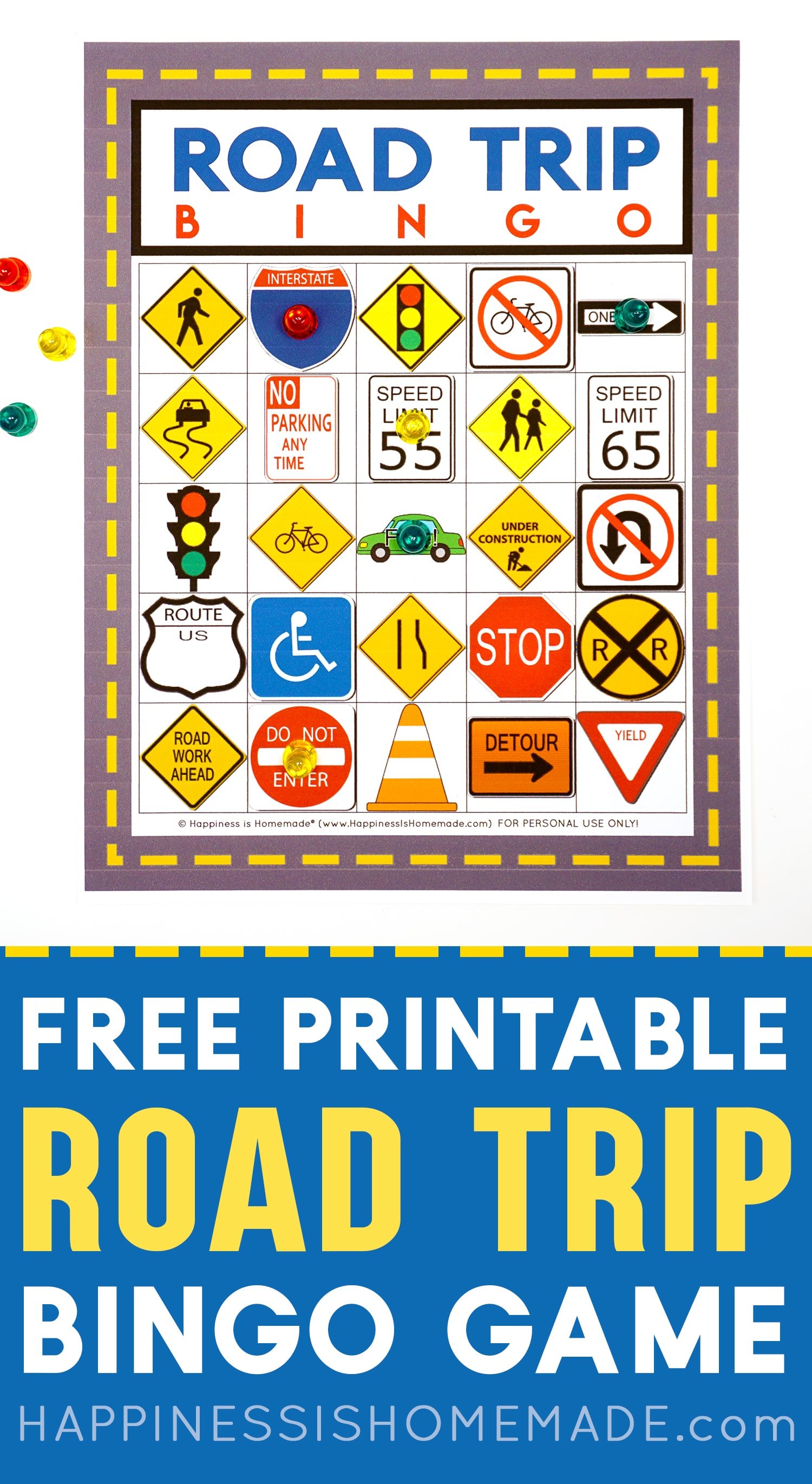free printable road trip bingo cards