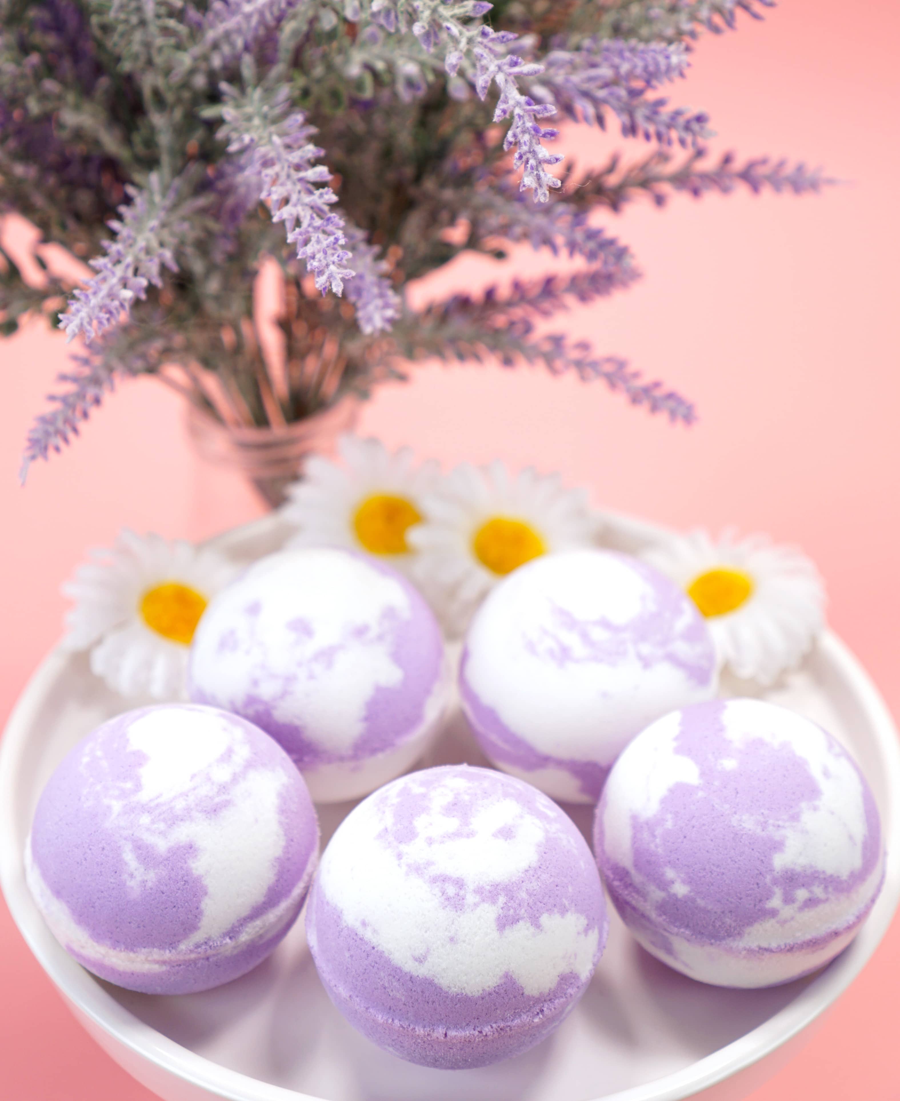 platter of beautiful diy bath bombs