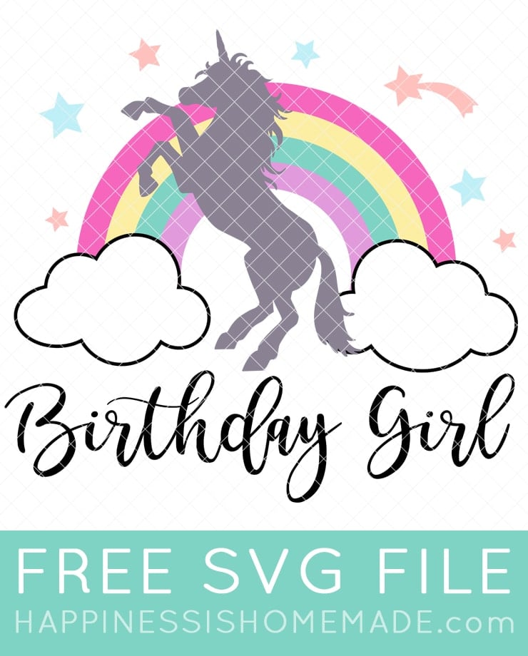 Free Unicorn Svg Birthday Girl Shirt Happiness Is Homemade
