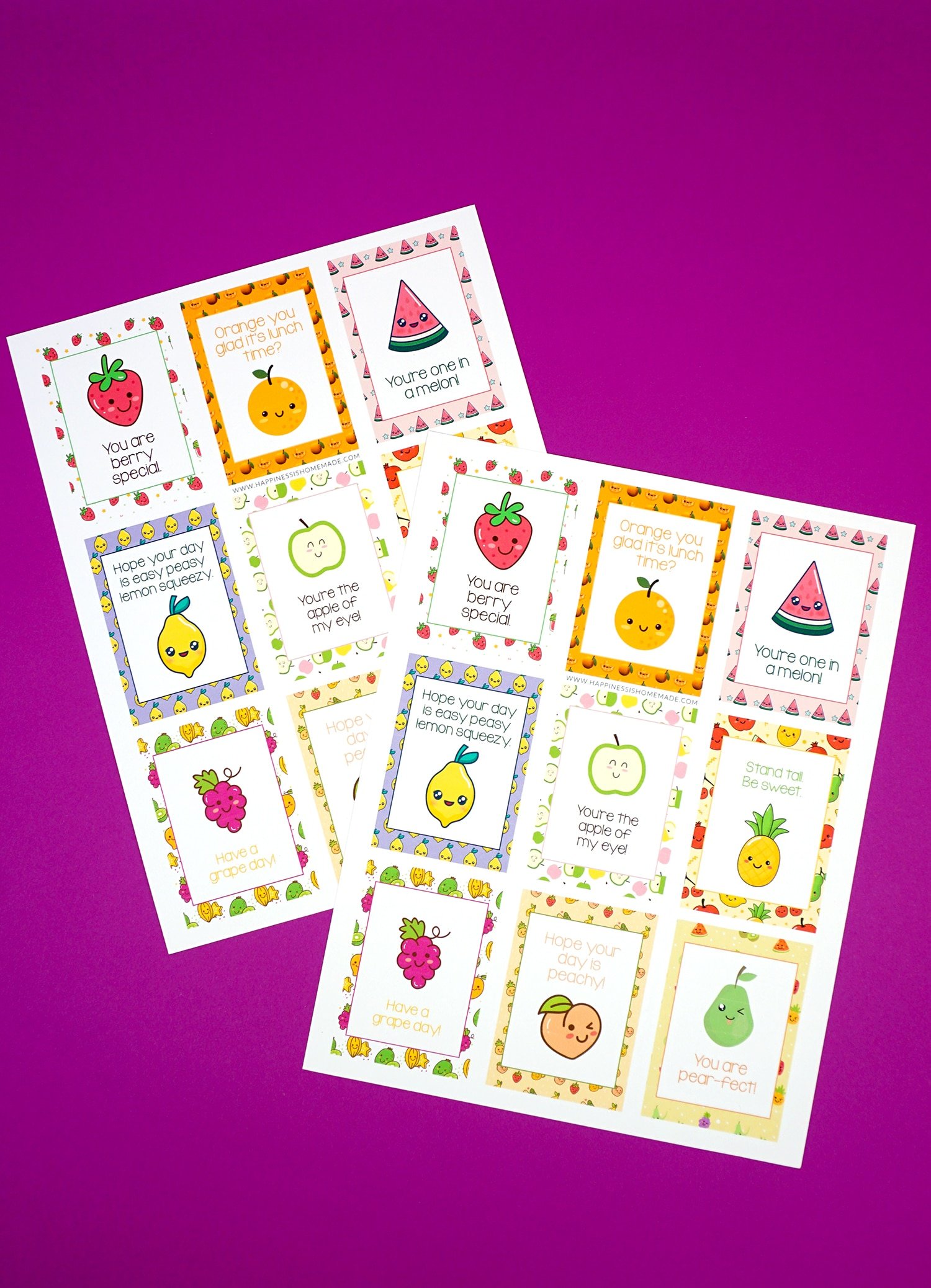 cute fruit lunch notes for kids