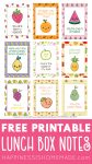 free printable lunch box notes