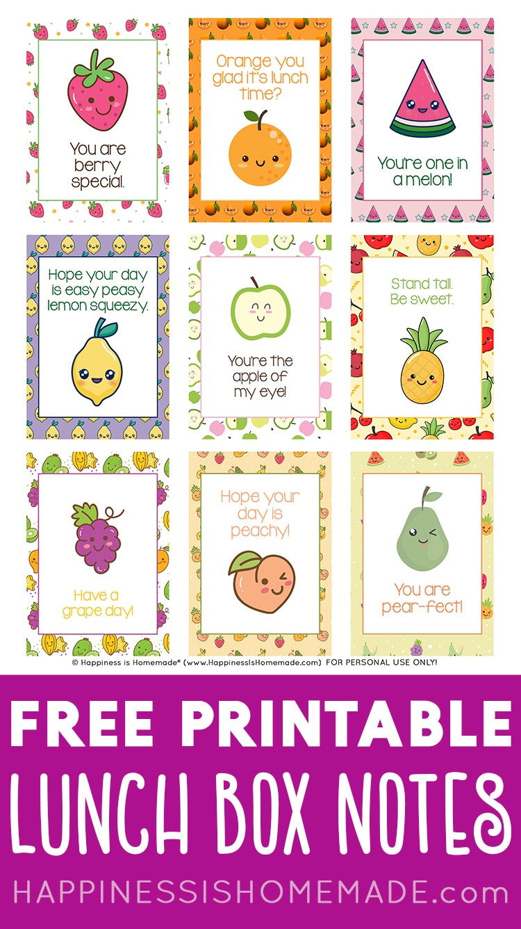 free printable lunch box notes