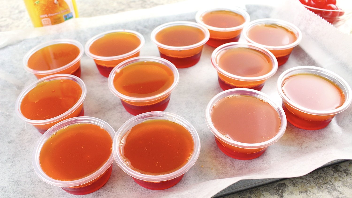 layered jello shots in cups