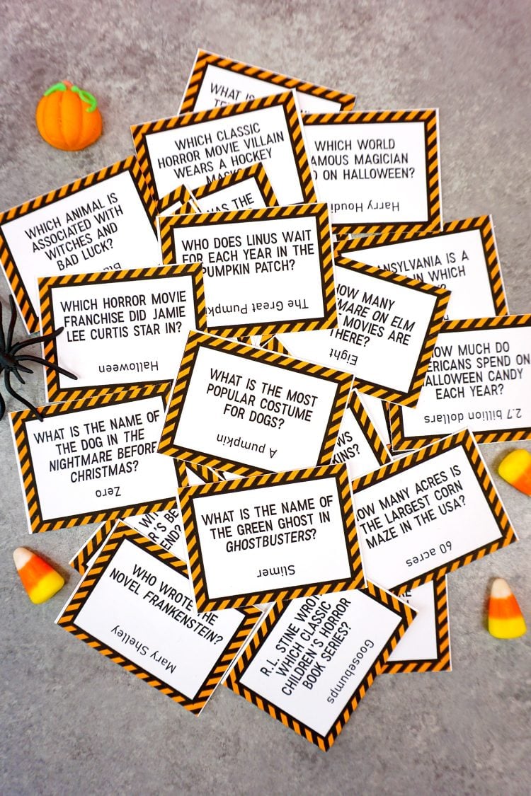 free printable halloween trivia cards