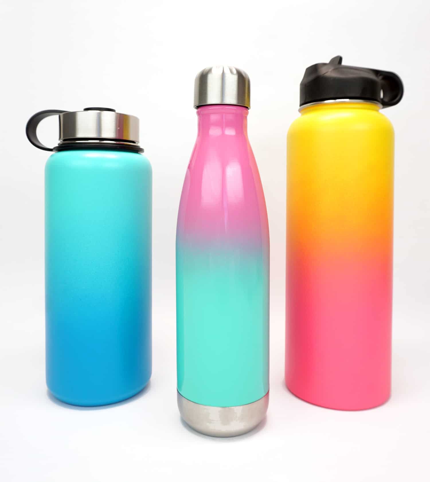 stainless steel water bottles made with cricut 