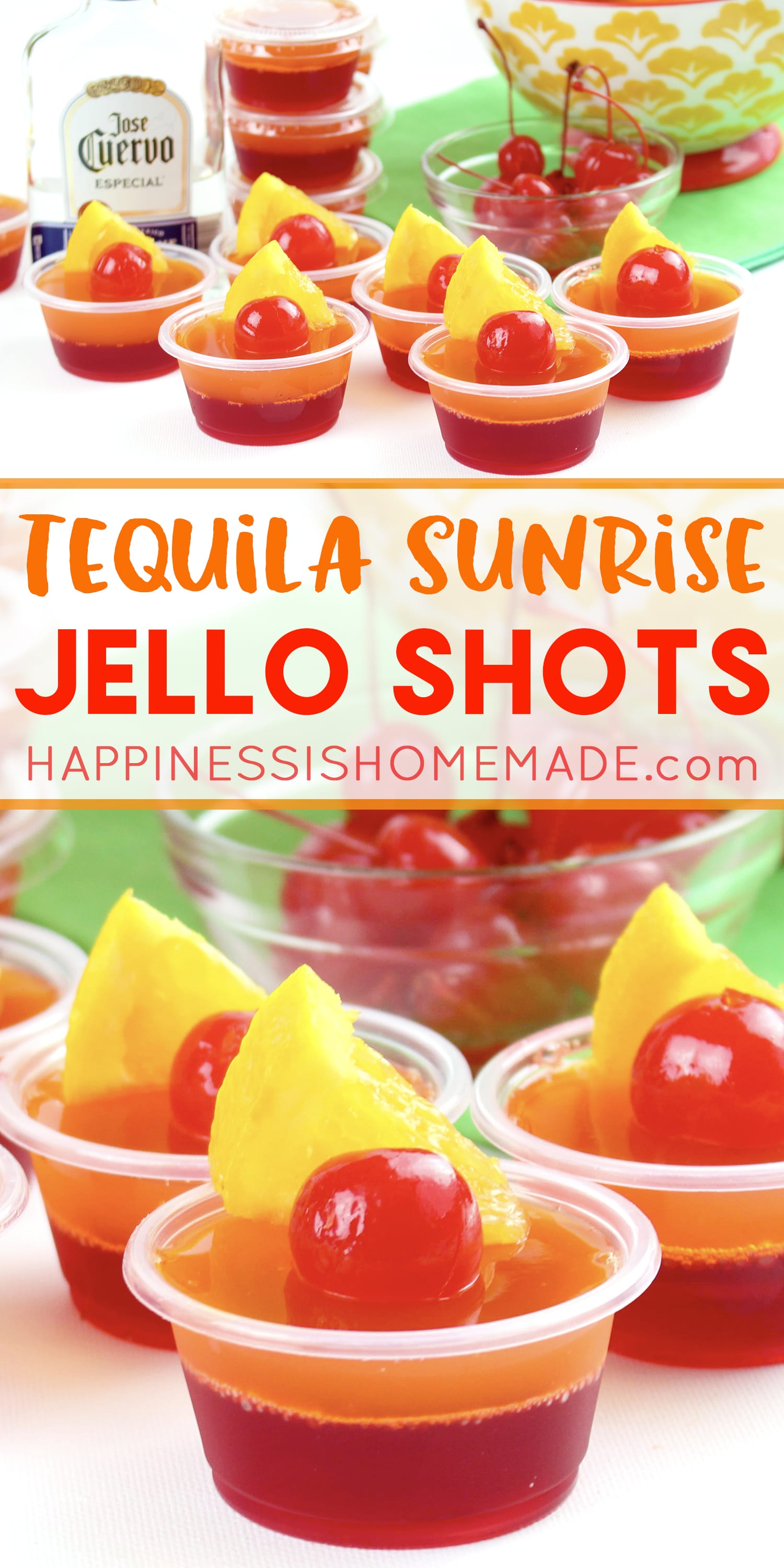 Tequila Sunrise Jello Shots 