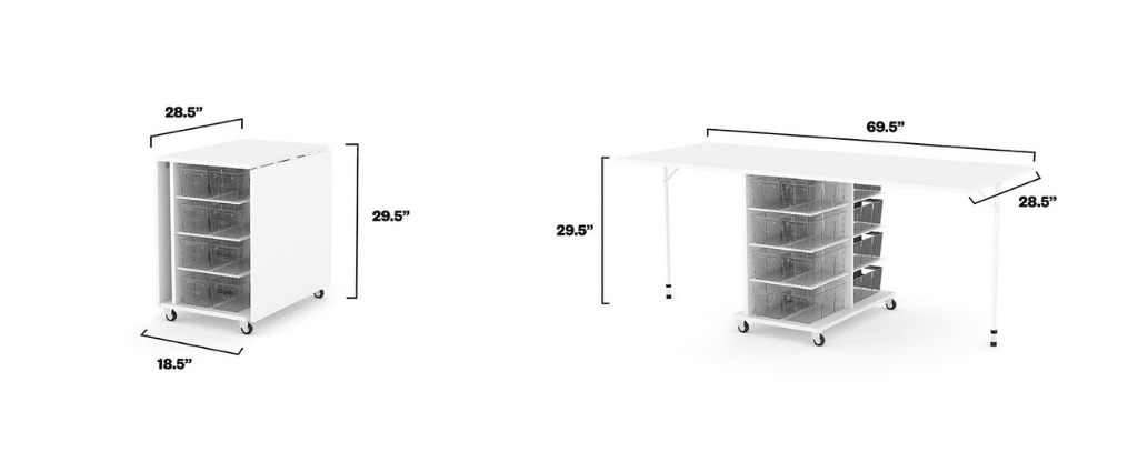 two leaf dimensions shown