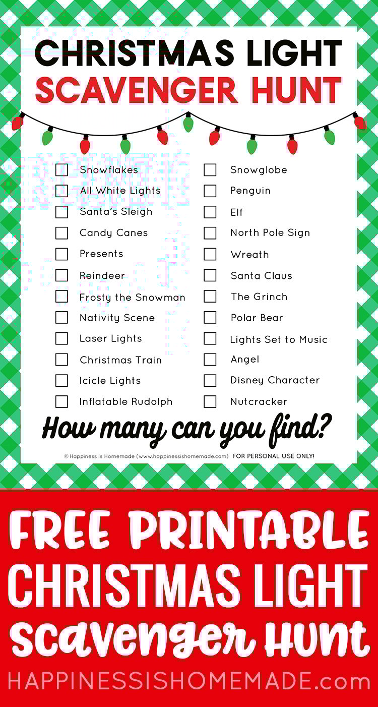 Free Printable Christmas Scavenger Hunt