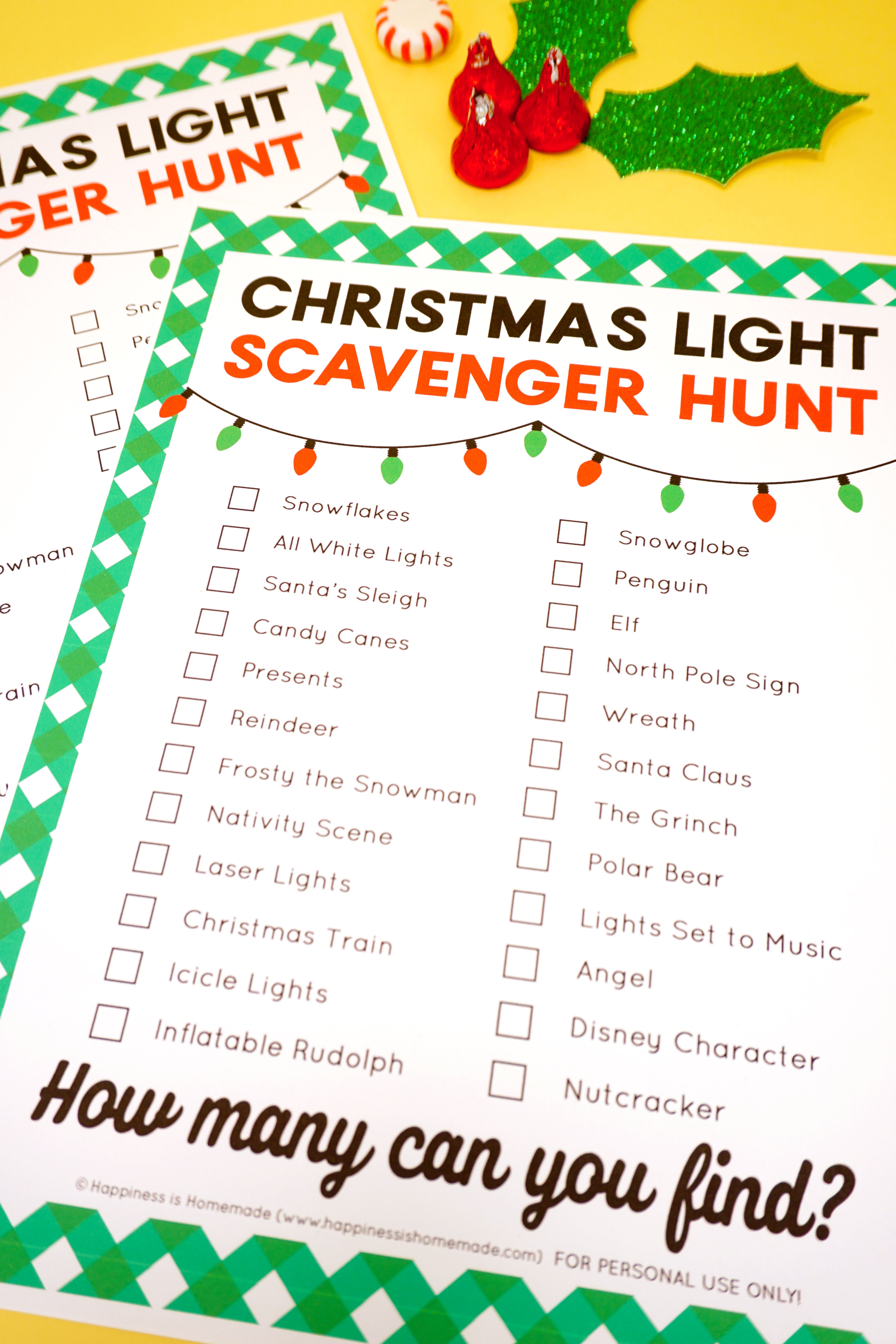 free printable christmas light scavenger hunt game for kids