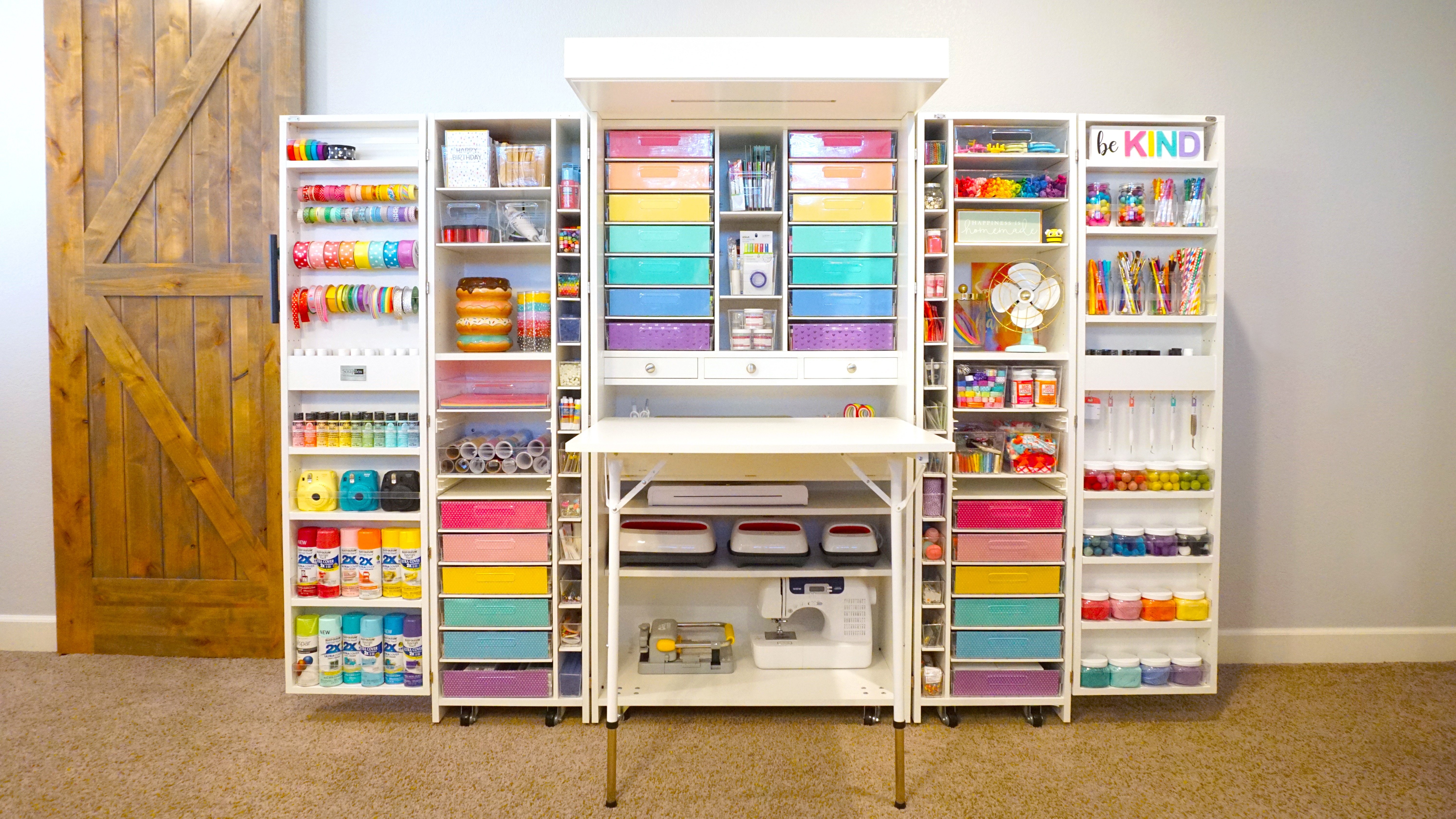 colorful open dreambox with tons of craft storage options