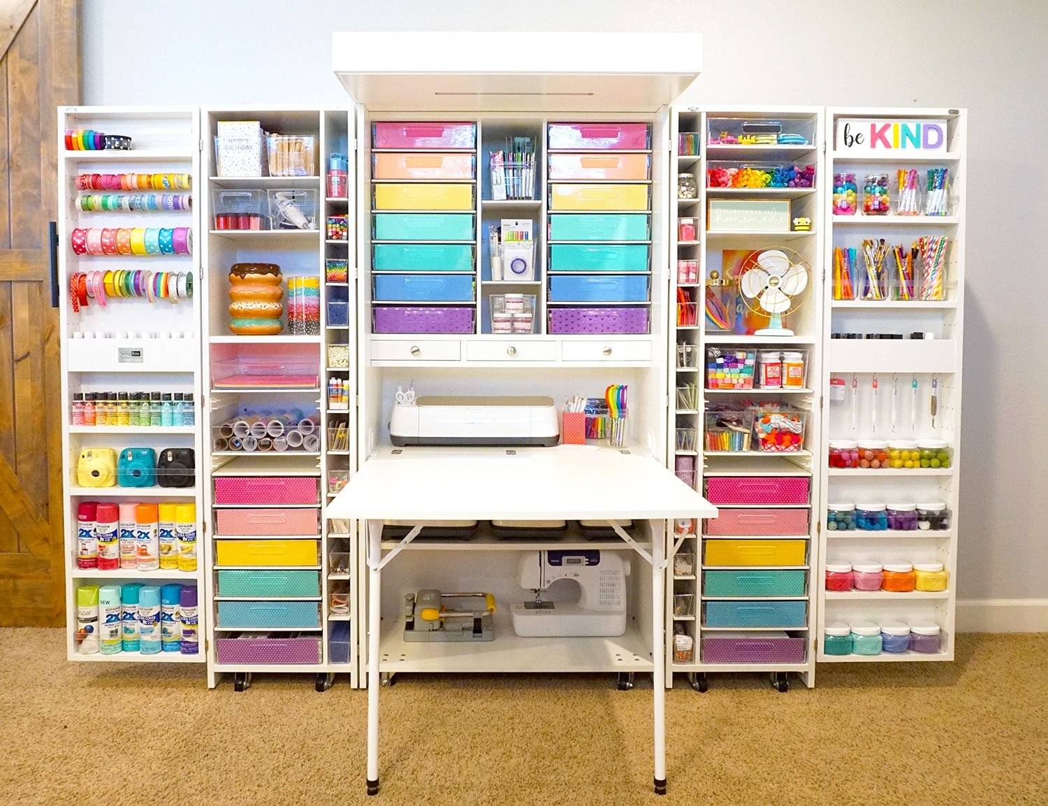 colorful open dreambox with tons of craft storage options