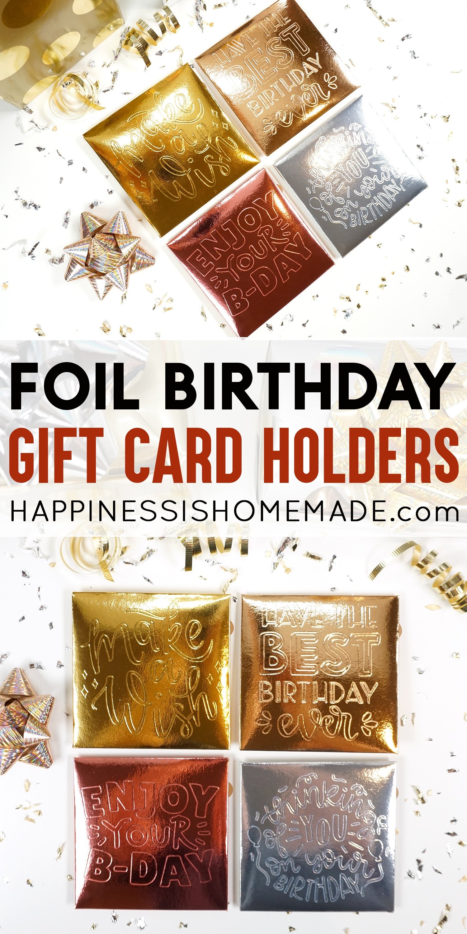 foil birthday gift card holders