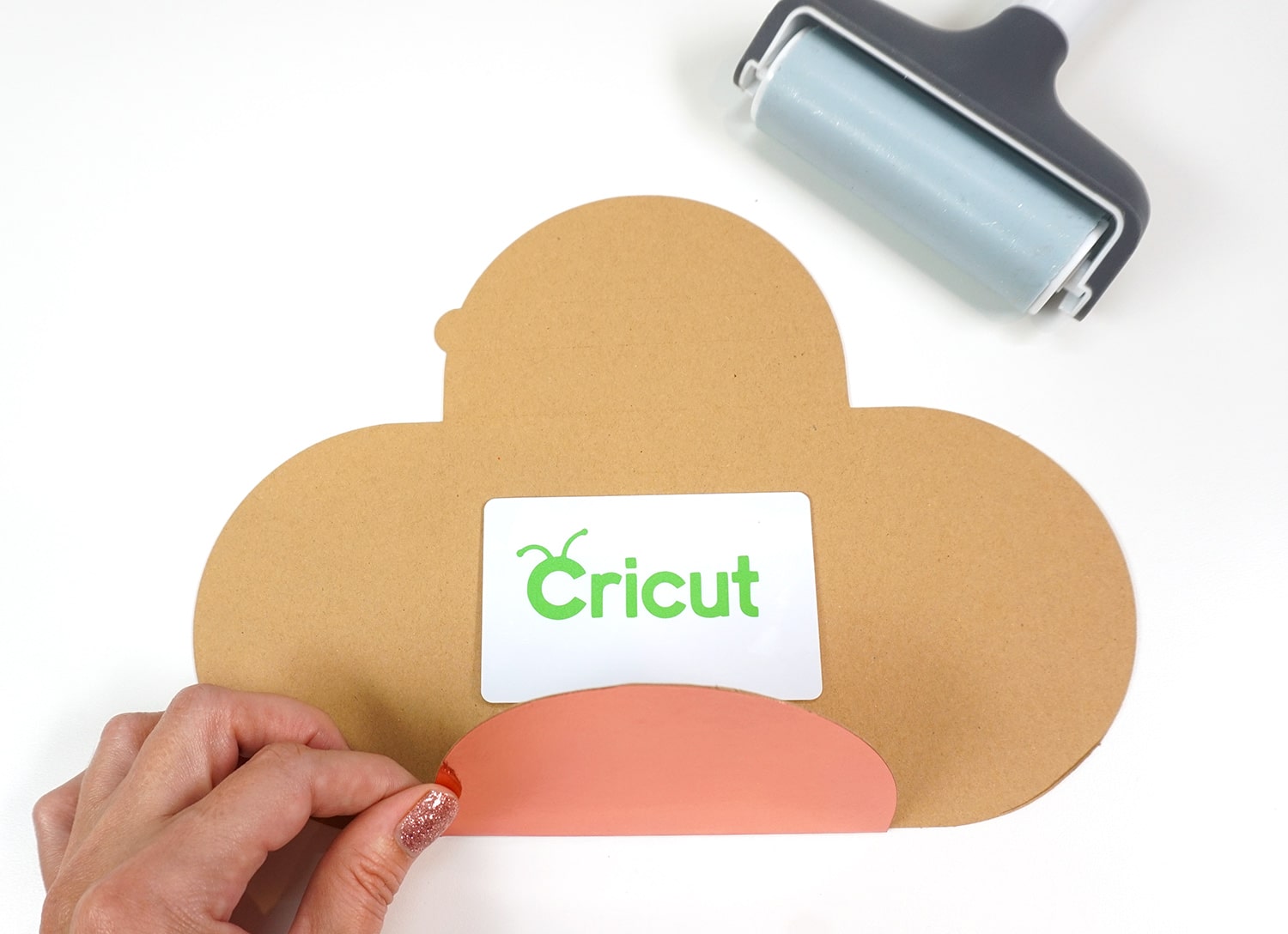 folding a cricut gift card inside of made gift card holder