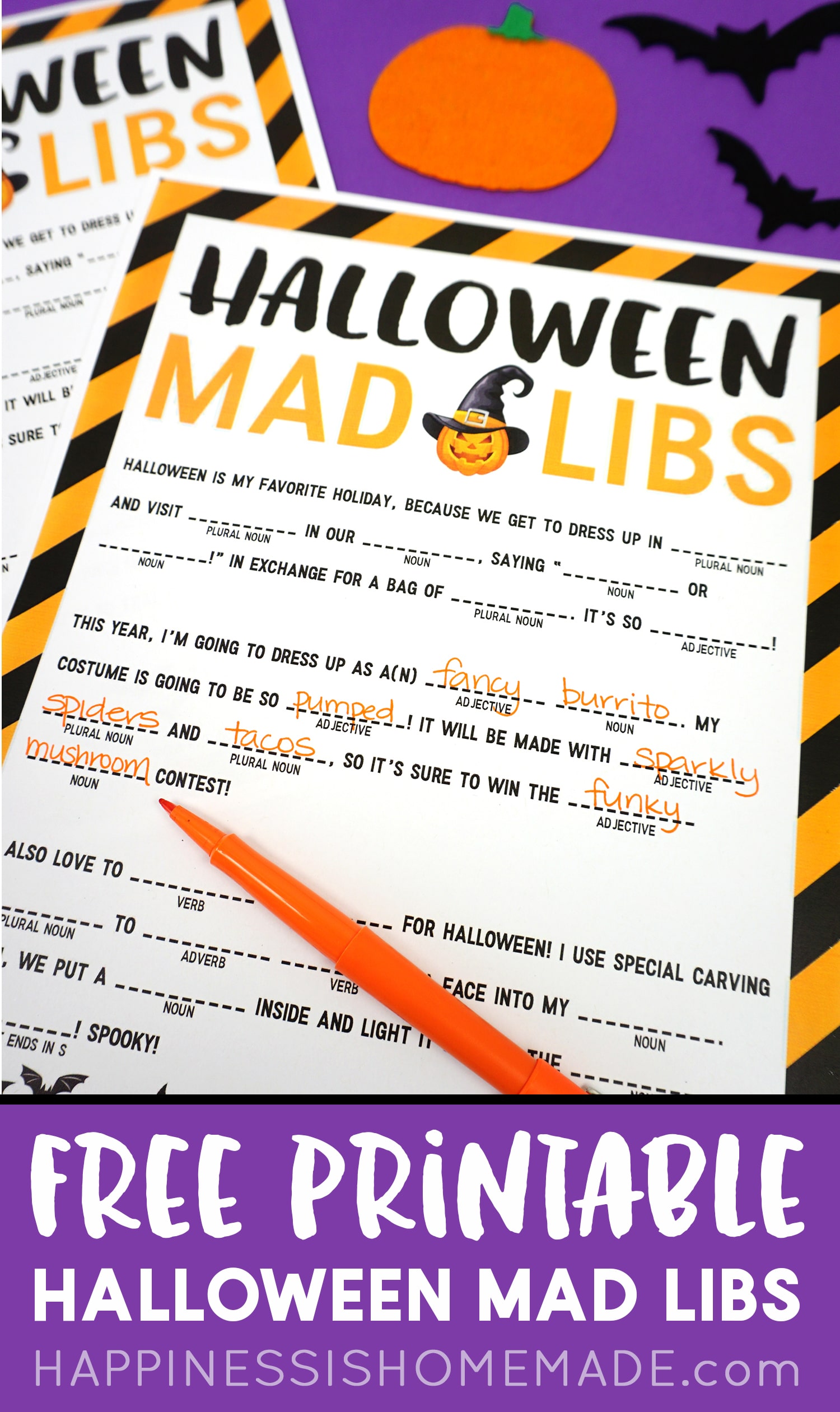 Free Halloween Mad Libs Printable Kids