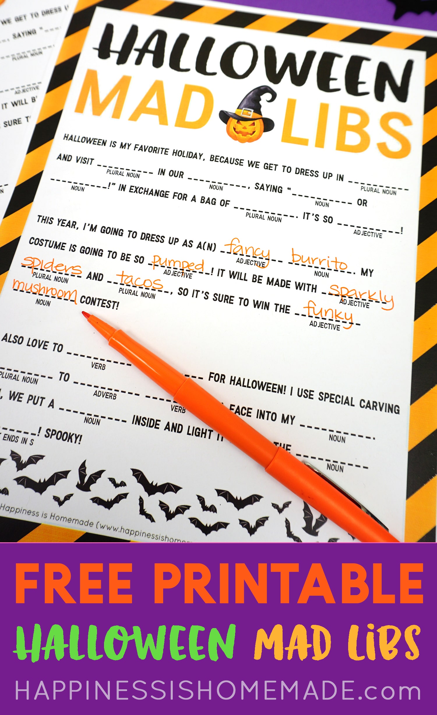 Free Halloween Mad Libs