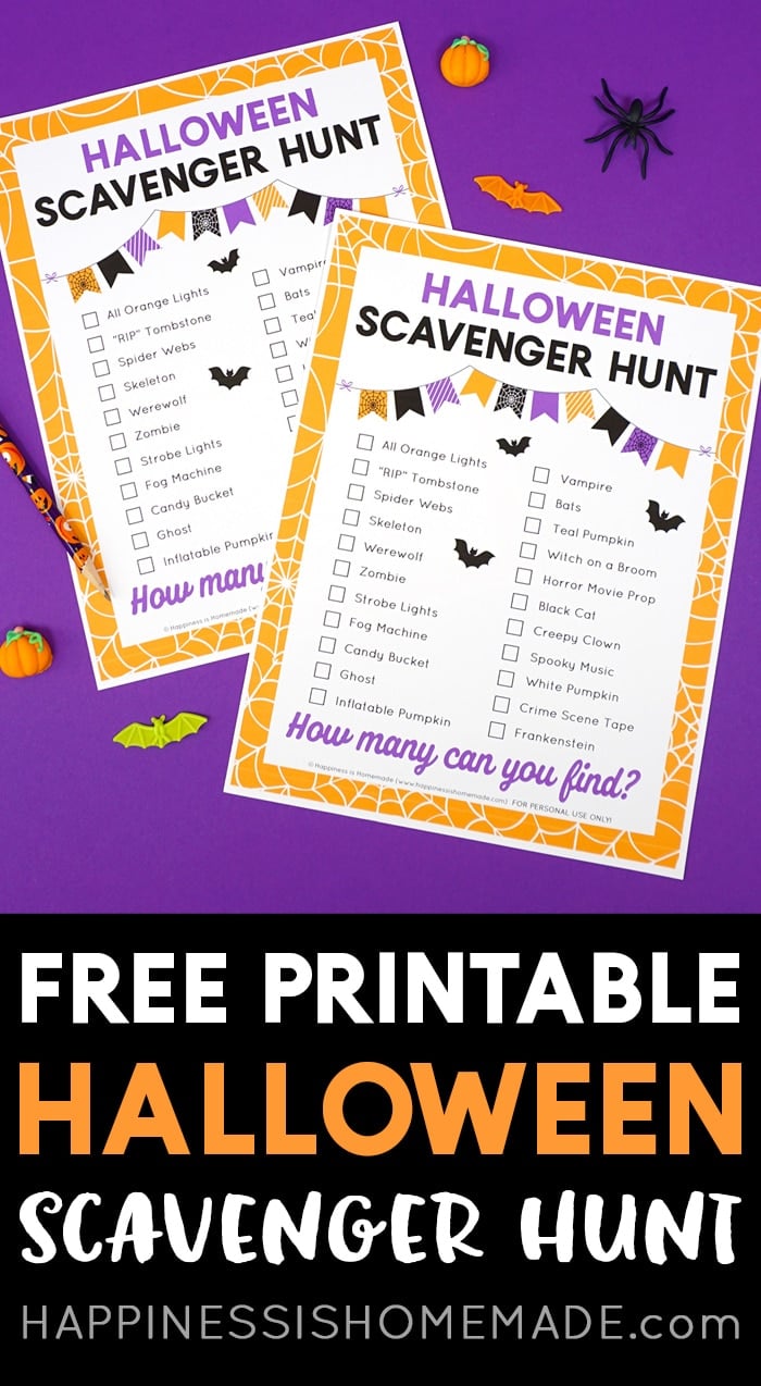 free printable halloween game scavenger hunt