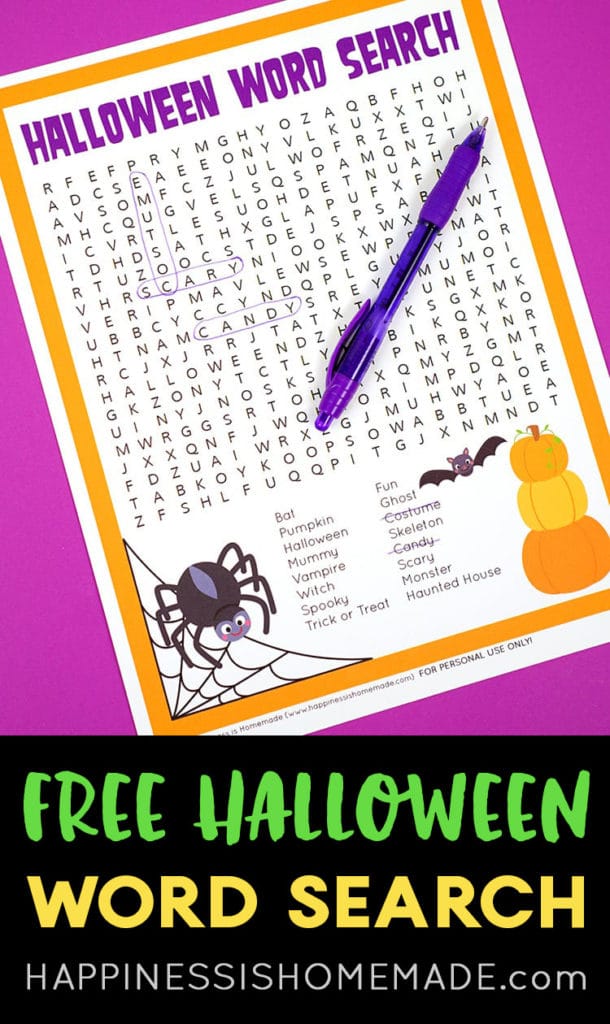 Free Halloween Word Search Printable