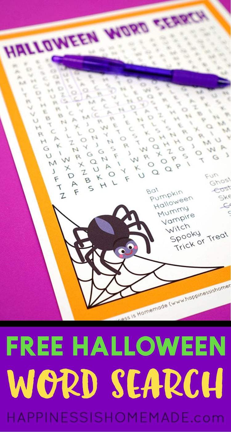 Free Halloween Word Search Printable