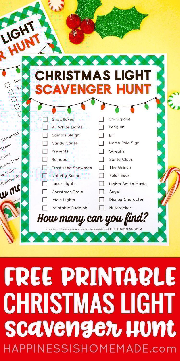 Free Printable Christmas Light Scavenger Hunt
