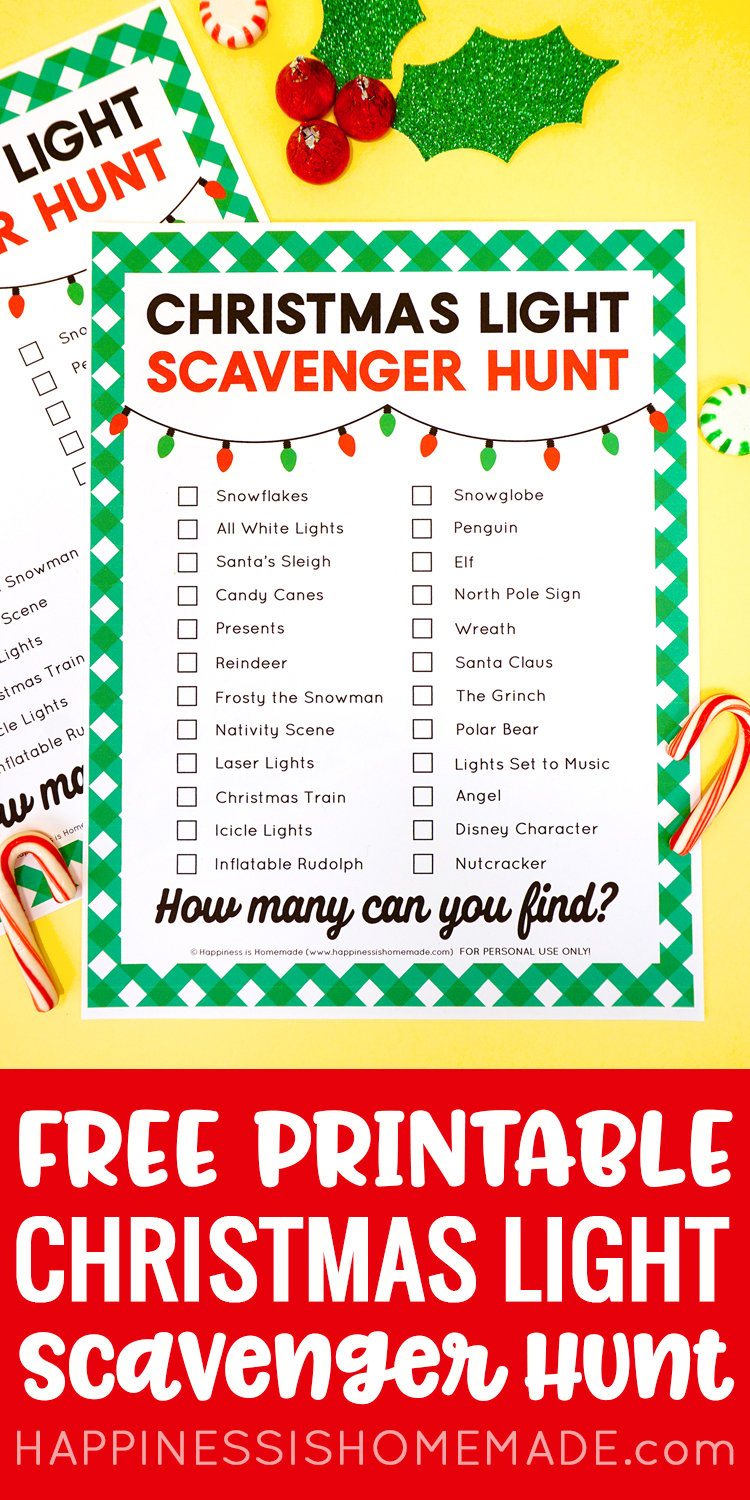 Free Printable Christmas Light Scavenger Hunt