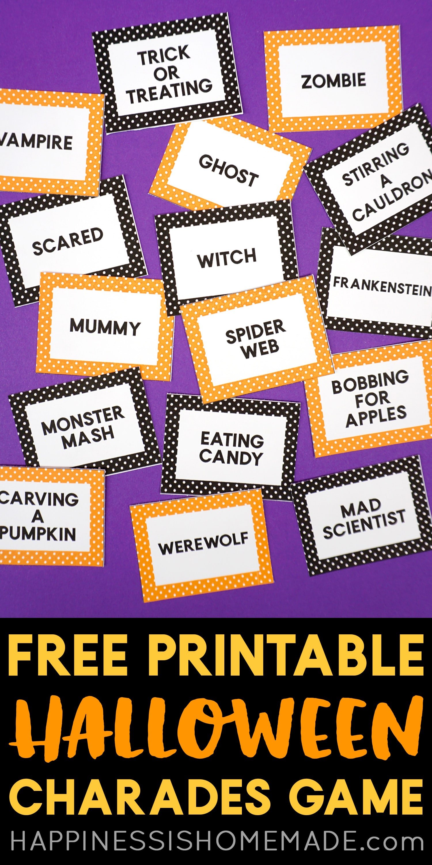 free printable halloween charades game