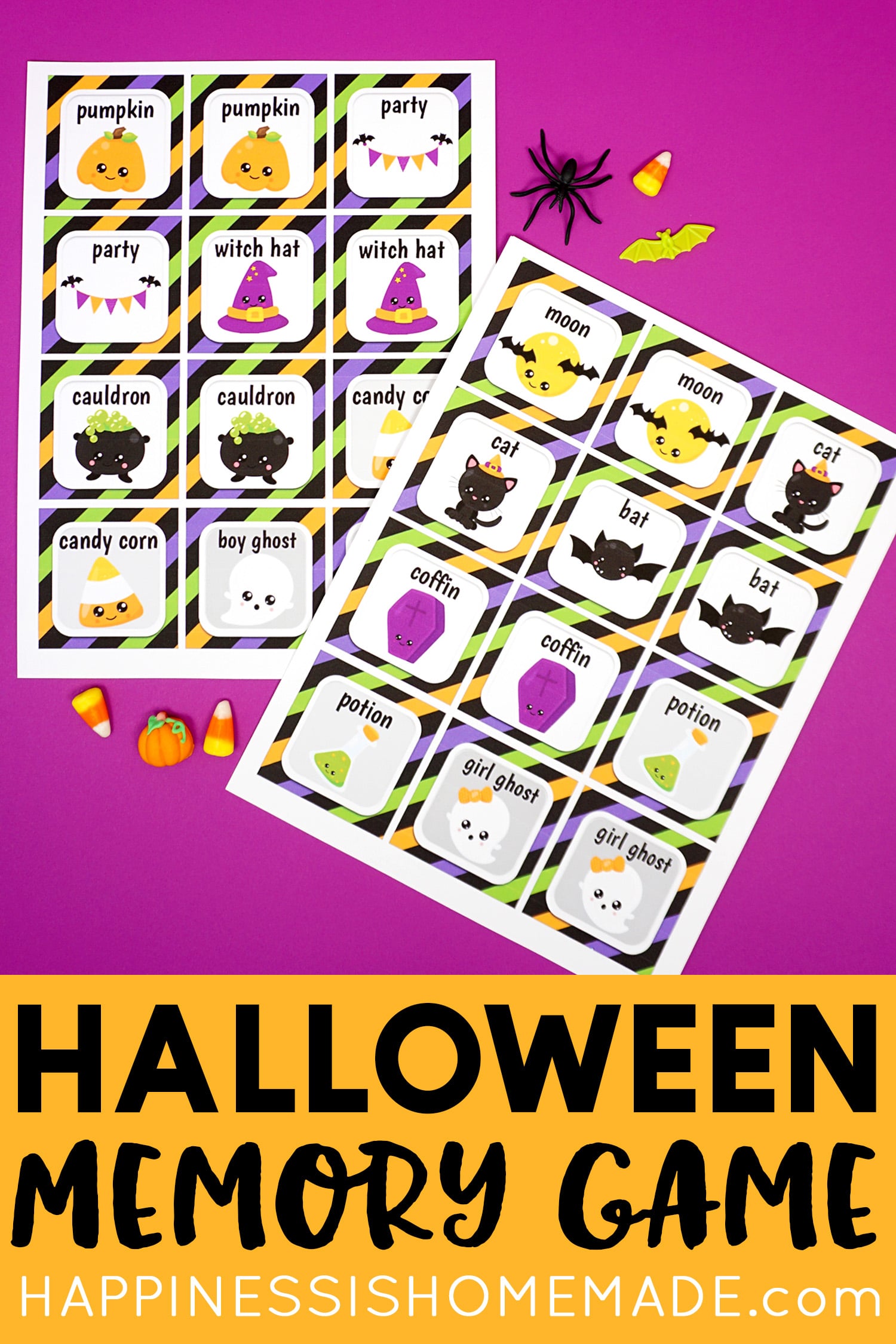 free printable halloween memory game