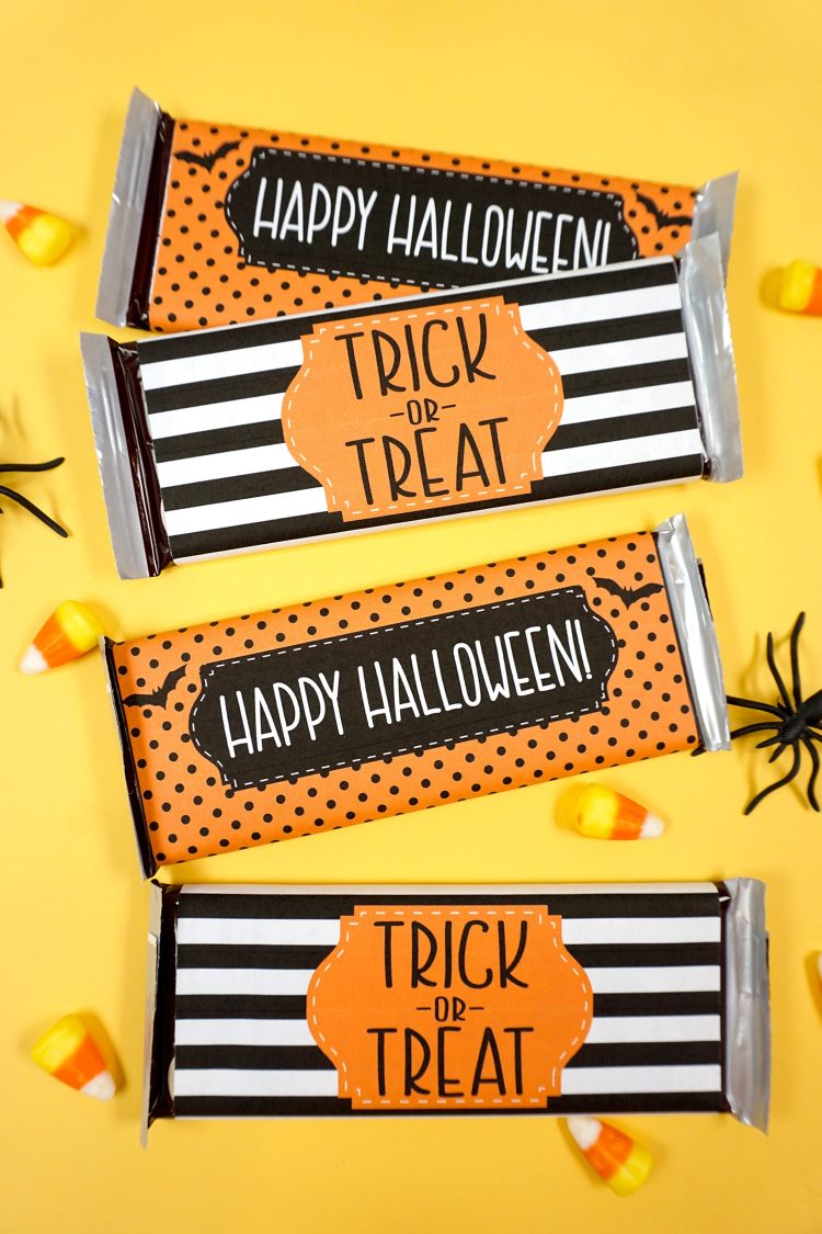 halloween trick or treat candy bar wrappers