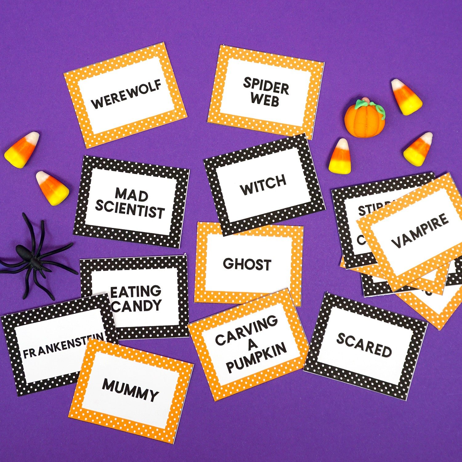 halloween charades printable game cards 