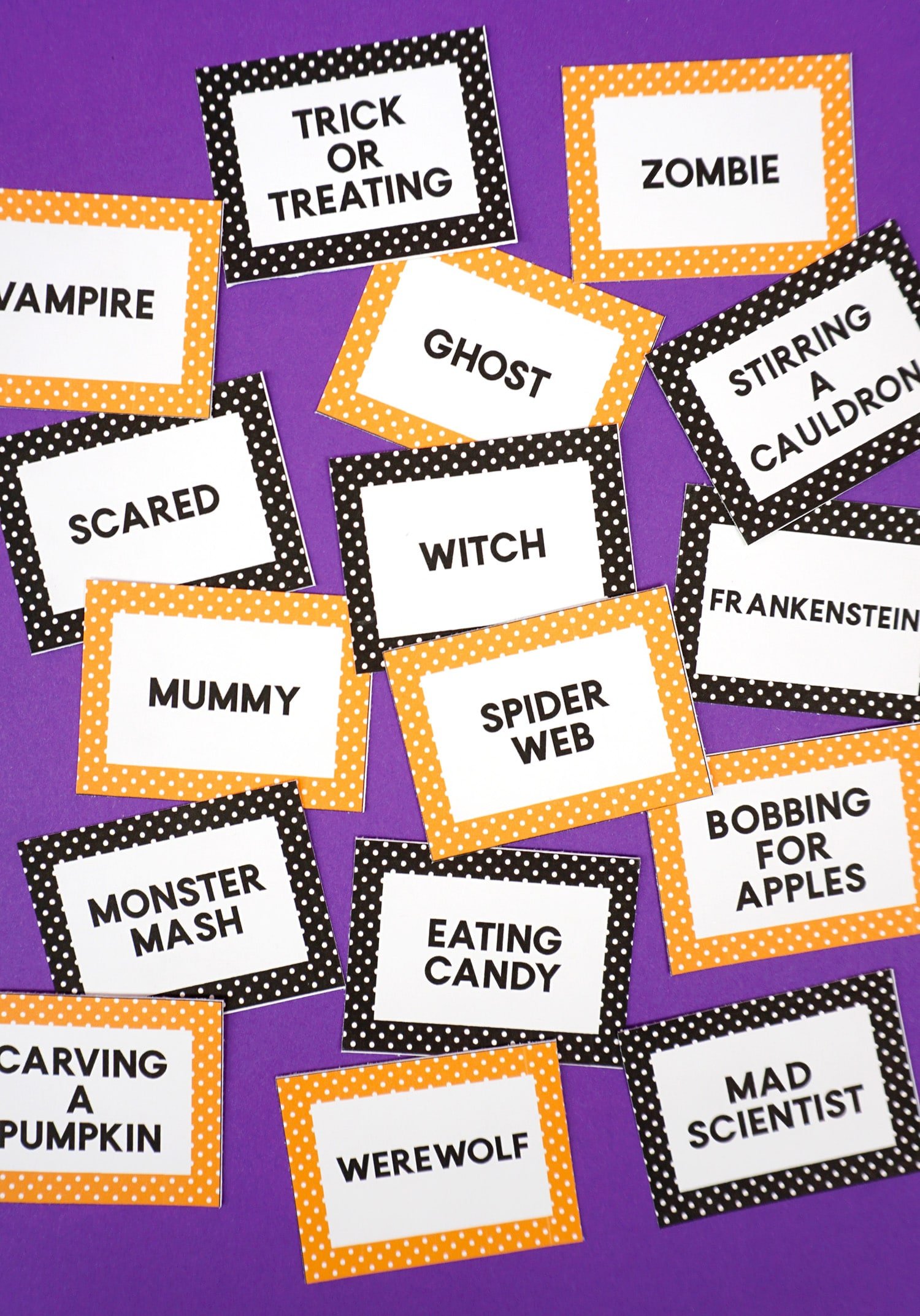 Halloween Charades Game Cards