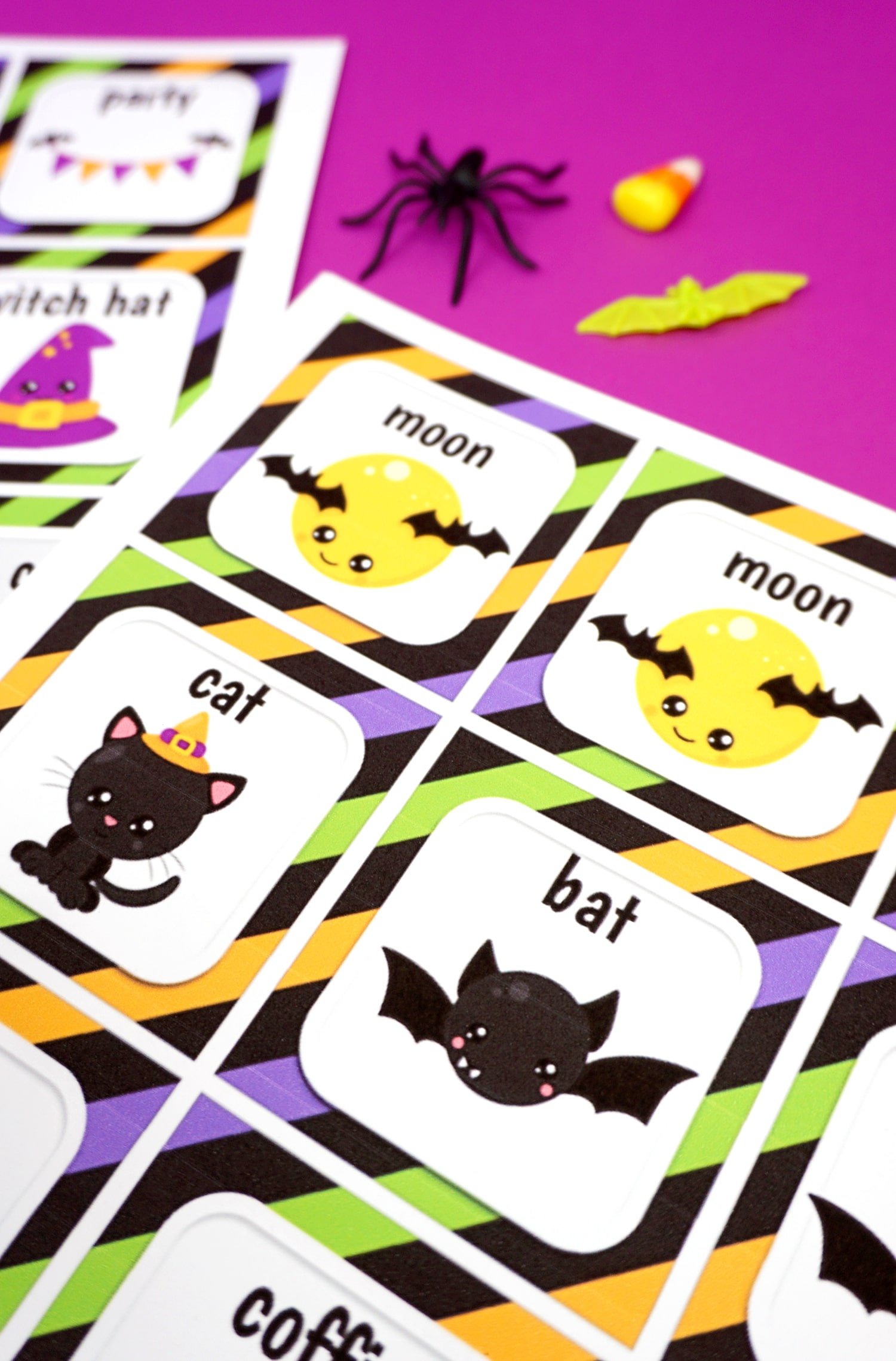halloween memory match game for kids