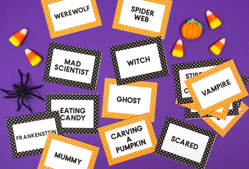 halloween printable game cards for charades